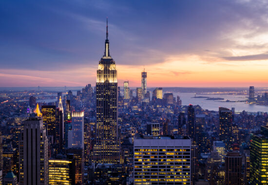 NYC-skyscrappers-sunset